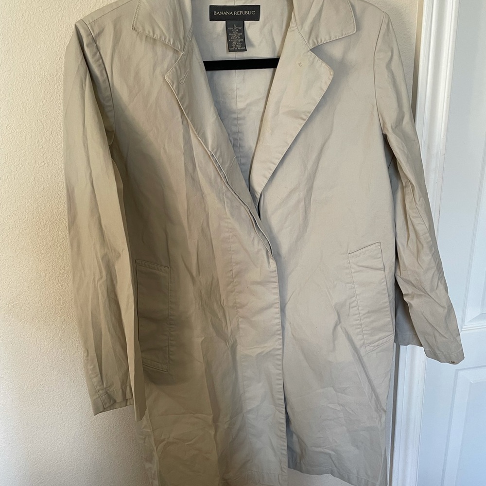 Tan blazer rain coat